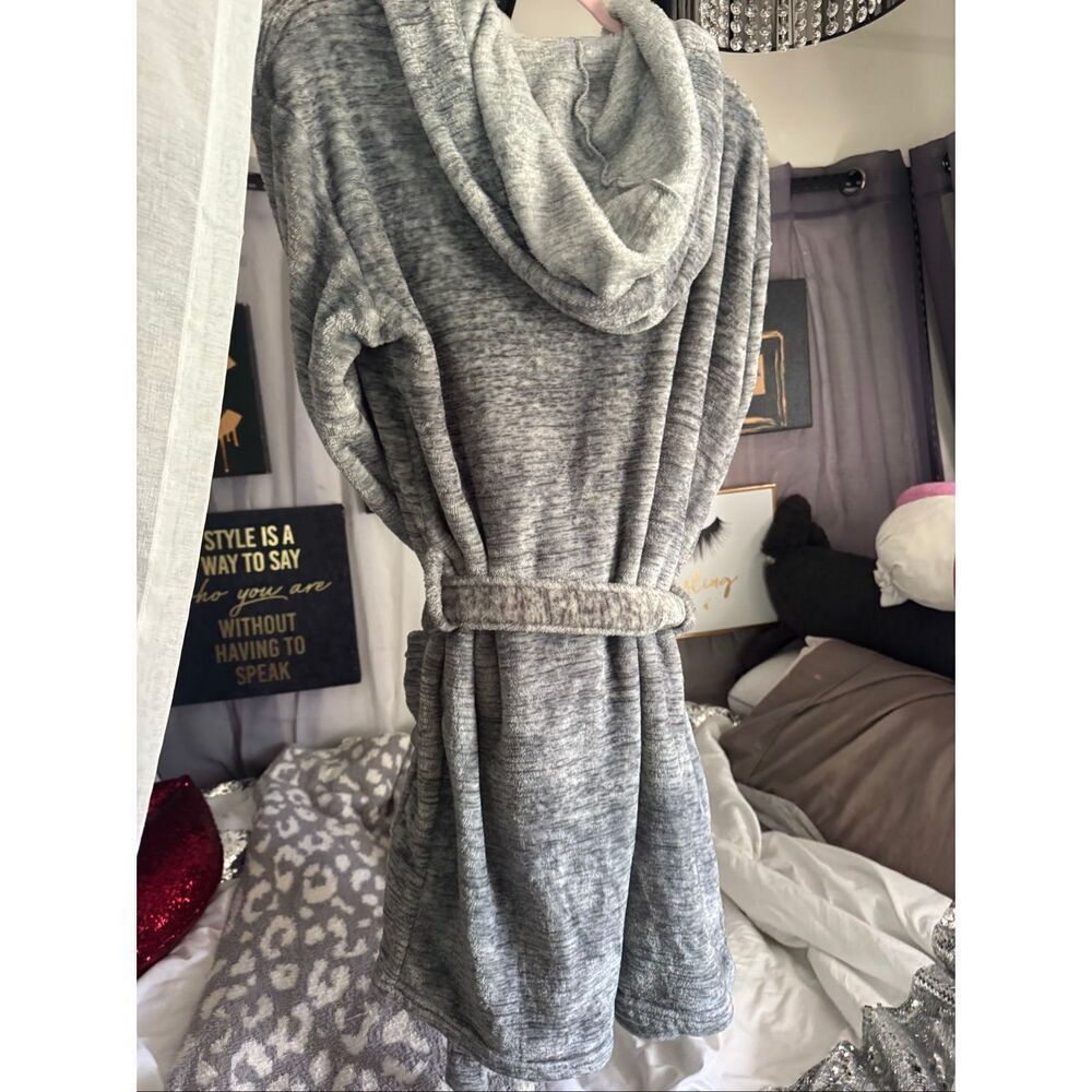 Victorias secret Vs PINK sherpa microfiber fleece hooded robe jacket bling - Picture 6 of 10
